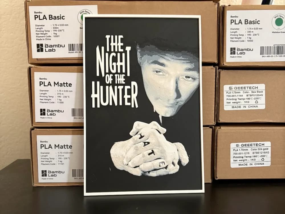 The Night of the Hunter Hueforge by Estiv HueForge model: The Night of the Hunter Hueforge by Estiv