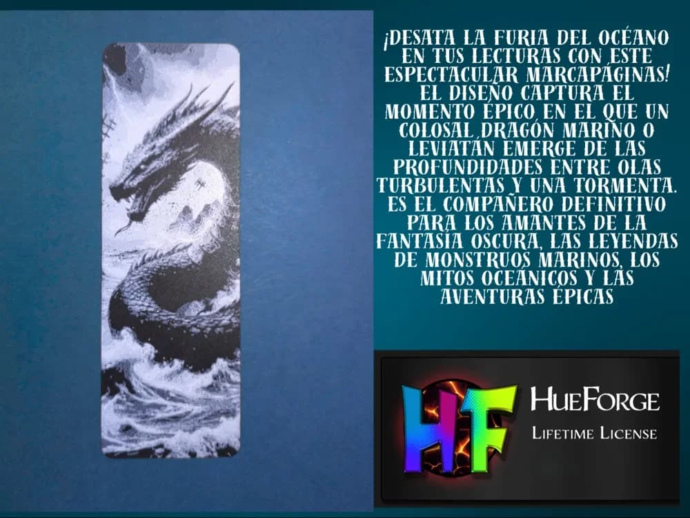Bookmark Sea Dragon (Leviatán) v2 by FYTY112 HueForge model: Bookmark Sea Dragon (Leviatán) v2 by FYTY112