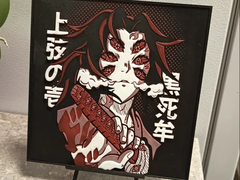 Demon Slayer - Kokushibo Hueforge by 3DNesy HueForge model: Demon Slayer - Kokushibo Hueforge by 3DNesy