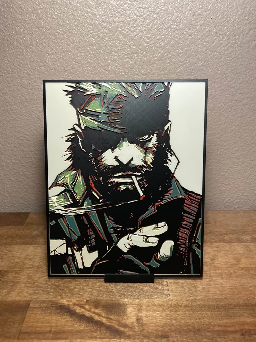 Metal Gear Solid - Big Boss by Cloudy Nostalgia HueForge model: Metal Gear Solid - Big Boss by Cloudy Nostalgia
