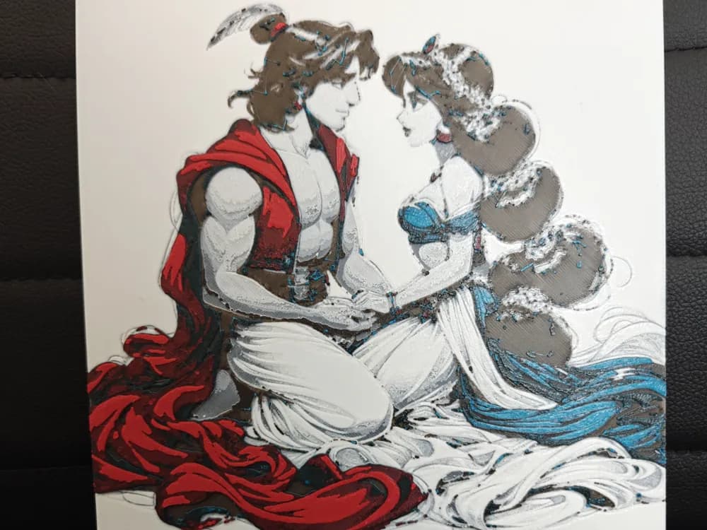 HueForge model: Aladdin & Jasmine by TheHueforgeLady