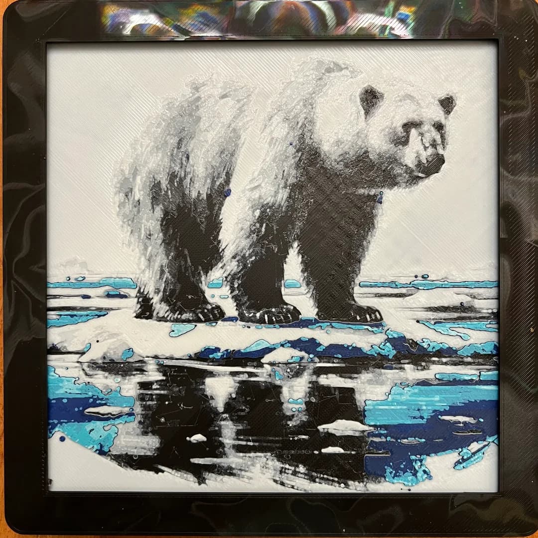 Polar Bear by JustBe 3D Printing HueForge model: Polar Bear by JustBe 3D Printing