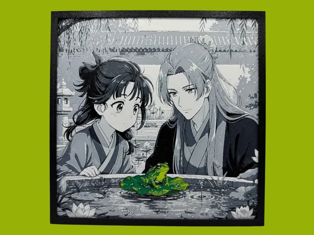 Maomao & Jinshi and the frog - Apothecary Diaries by Canadian Gamer HueForge model: Maomao & Jinshi and the frog - Apothecary Diaries by Canadian Gamer