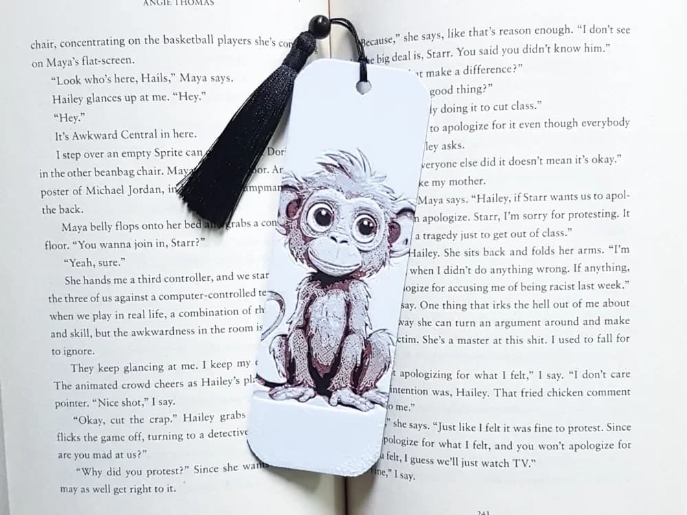 Bookmark, Monkey, Hueforge by Dame Jo HueForge model: Bookmark, Monkey, Hueforge by Dame Jo