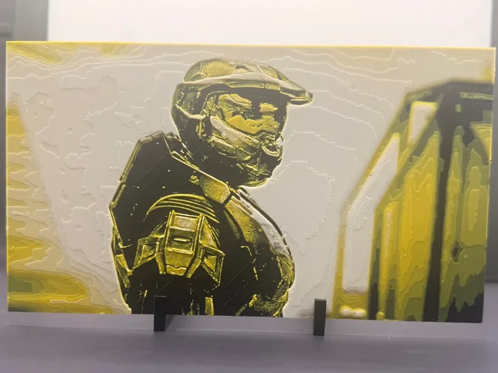 Master Chief Golden Horizon HueForge Print Master Chief Golden Horizon HueForge Print