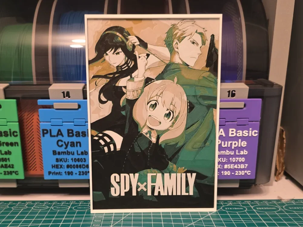 SPY x FAMILY Anime Poster - Hueforge Art by Lumpy3D HueForge model: SPY x FAMILY Anime Poster - Hueforge Art by Lumpy3D