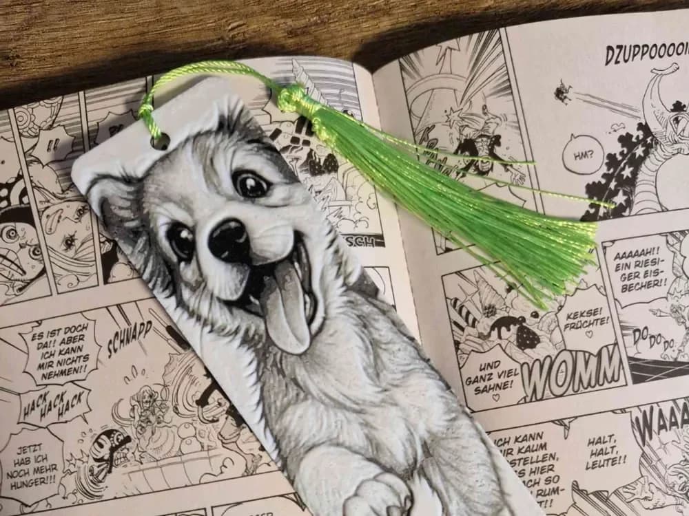 Cute Dog Bookmark by Schuettdesign HueForge model: Cute Dog Bookmark by Schuettdesign