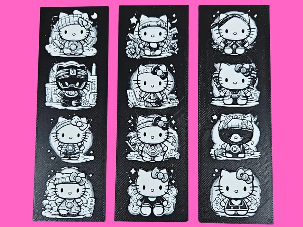 Hello Kitty Bookmarks by BusyKikiBee HueForge model: Hello Kitty Bookmarks by BusyKikiBee