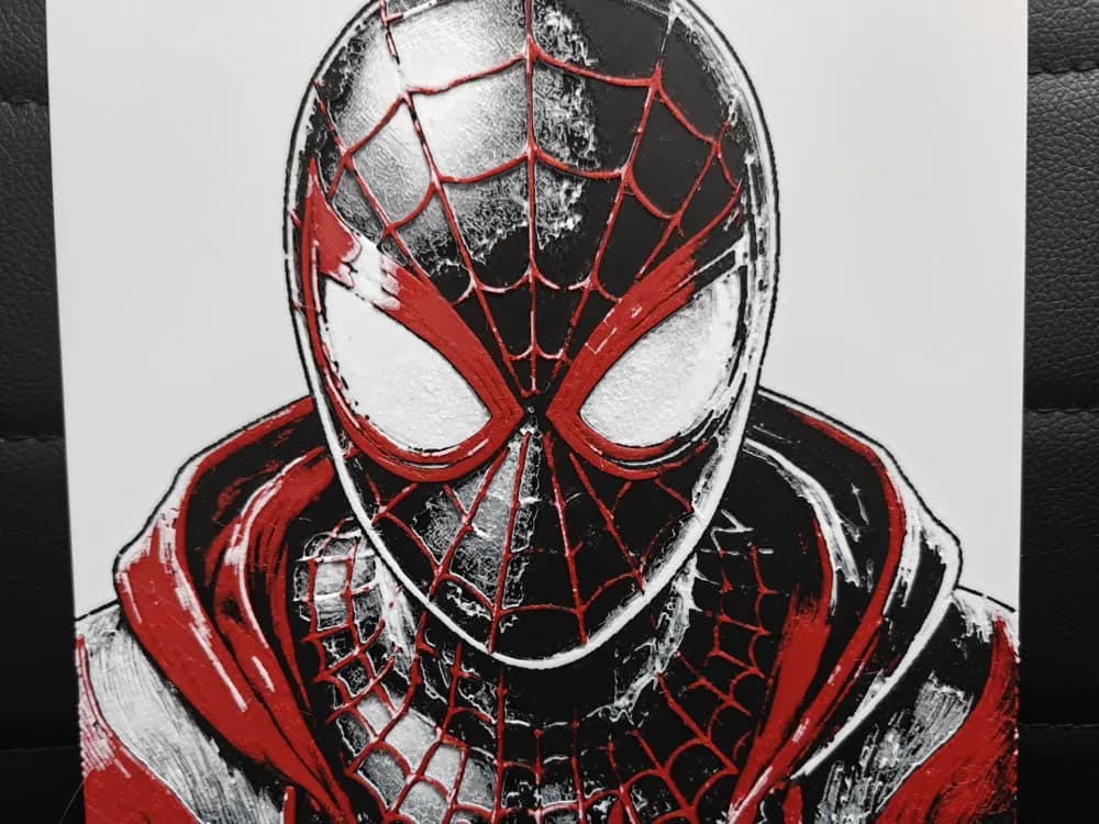 Spider-Man: Miles Morales Close up by TheHueforgeLady HueForge model: Spider-Man: Miles Morales Close up by TheHueforgeLady
