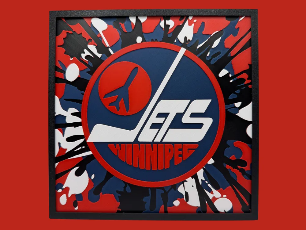 HueForge model: Winnipeg Jets - Series 2 - Retro NHL Logo by Canadian Gamer