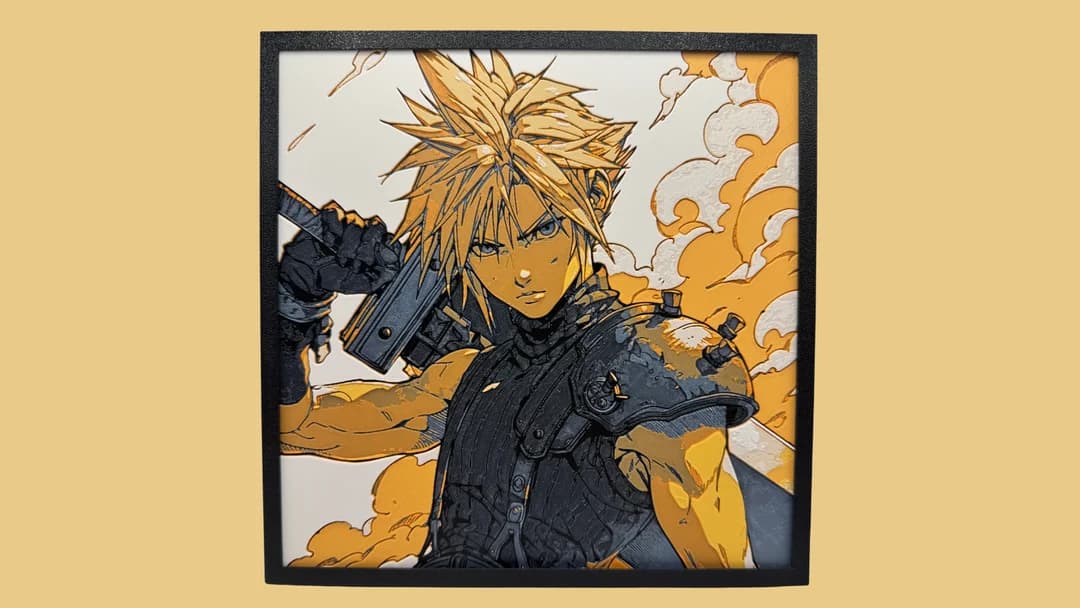 Cloud Strife - Final Fantasy by Canadian Gamer HueForge model: Cloud Strife - Final Fantasy by Canadian Gamer