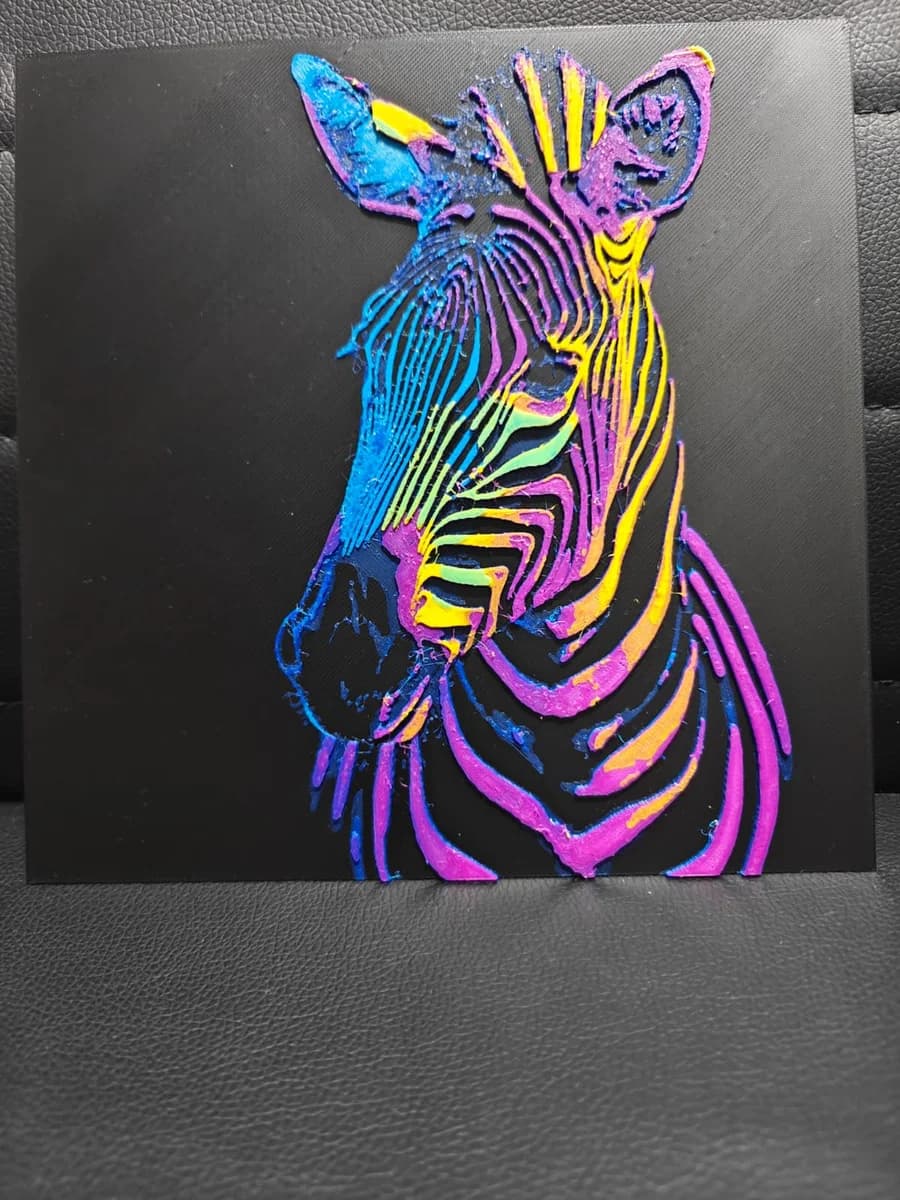 Zebra Pop Art by TheHueforgeLady HueForge model: Zebra Pop Art by TheHueforgeLady
