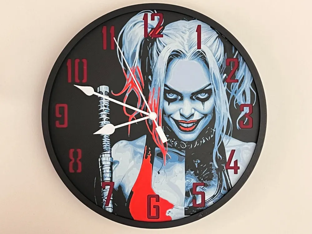 Customizable Clock - Harley Quinn, Margot Robbie by 3djd HueForge model: Customizable Clock - Harley Quinn, Margot Robbie by 3djd