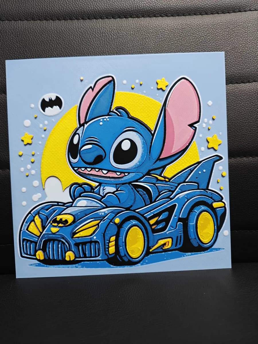 Stitch Batman by TheHueforgeLady HueForge model: Stitch Batman by TheHueforgeLady