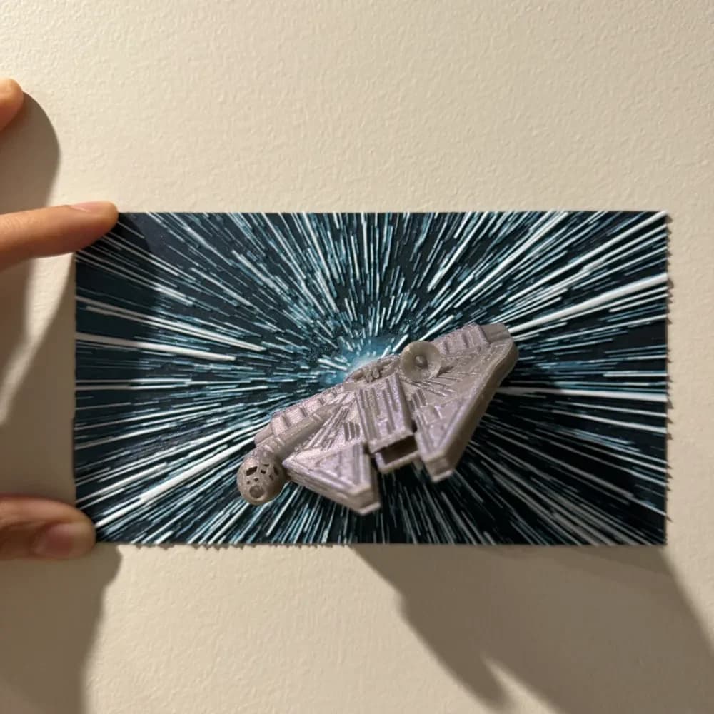 Piece of Junk in Space - Hueforge Hybrid Print Piece of Junk in Space - Hueforge Hybrid Print