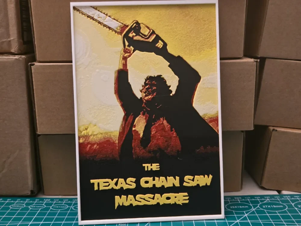 The Texas Chain Saw Massacre Movie Poster by Lumpy3D HueForge model: The Texas Chain Saw Massacre Movie Poster by Lumpy3D