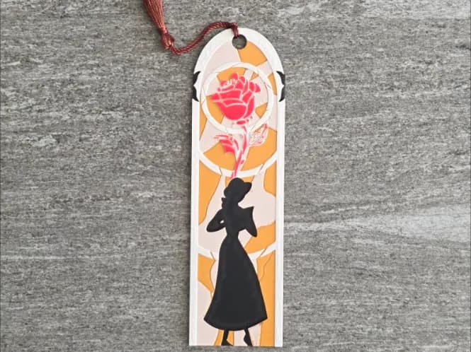 Disney Belle Bookmark by RIVY3Dprint HueForge model: Disney Belle Bookmark by RIVY3Dprint