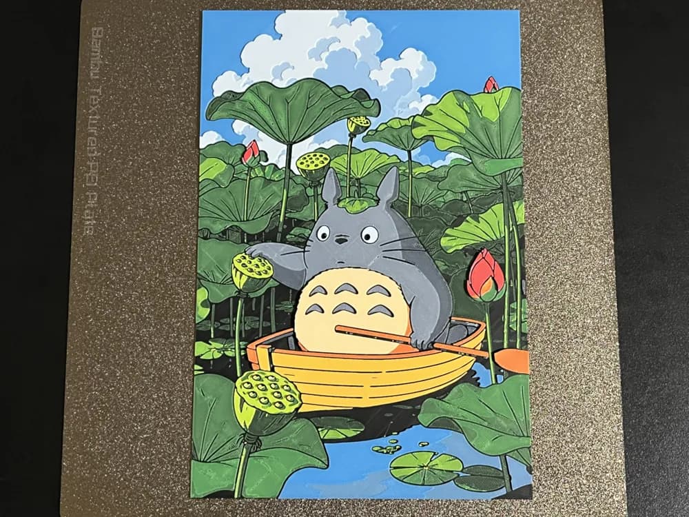 Totoro at Lotus pond Hueforge by FantasyZ HueForge model: Totoro at Lotus pond Hueforge by FantasyZ