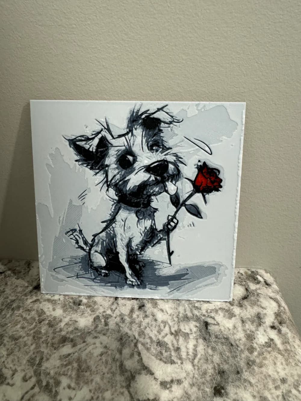 Terrier with a rose - Hueforge by Canadian Gamer HueForge model: Terrier with a rose - Hueforge by Canadian Gamer
