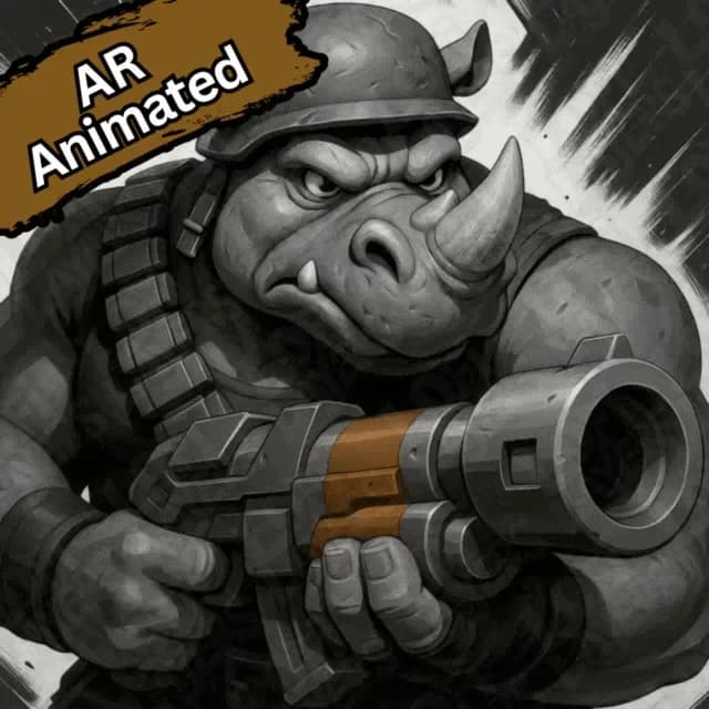 Rocksteady Hueforge by LoFi Layers HueForge model: Rocksteady Hueforge by LoFi Layers