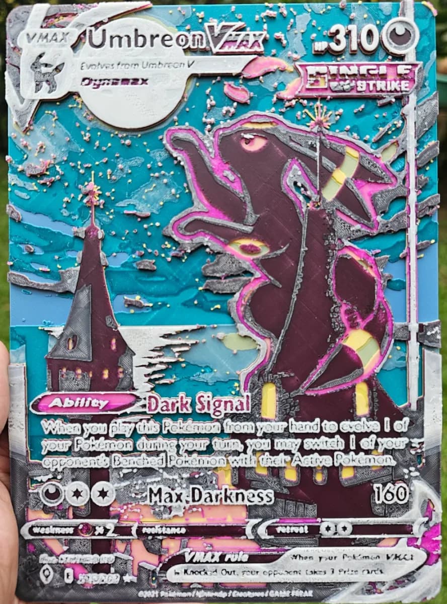 Oversized Pokemon Card Umbreon VMAX Hueforge by Loki HueForge model: Oversized Pokemon Card Umbreon VMAX Hueforge by Loki