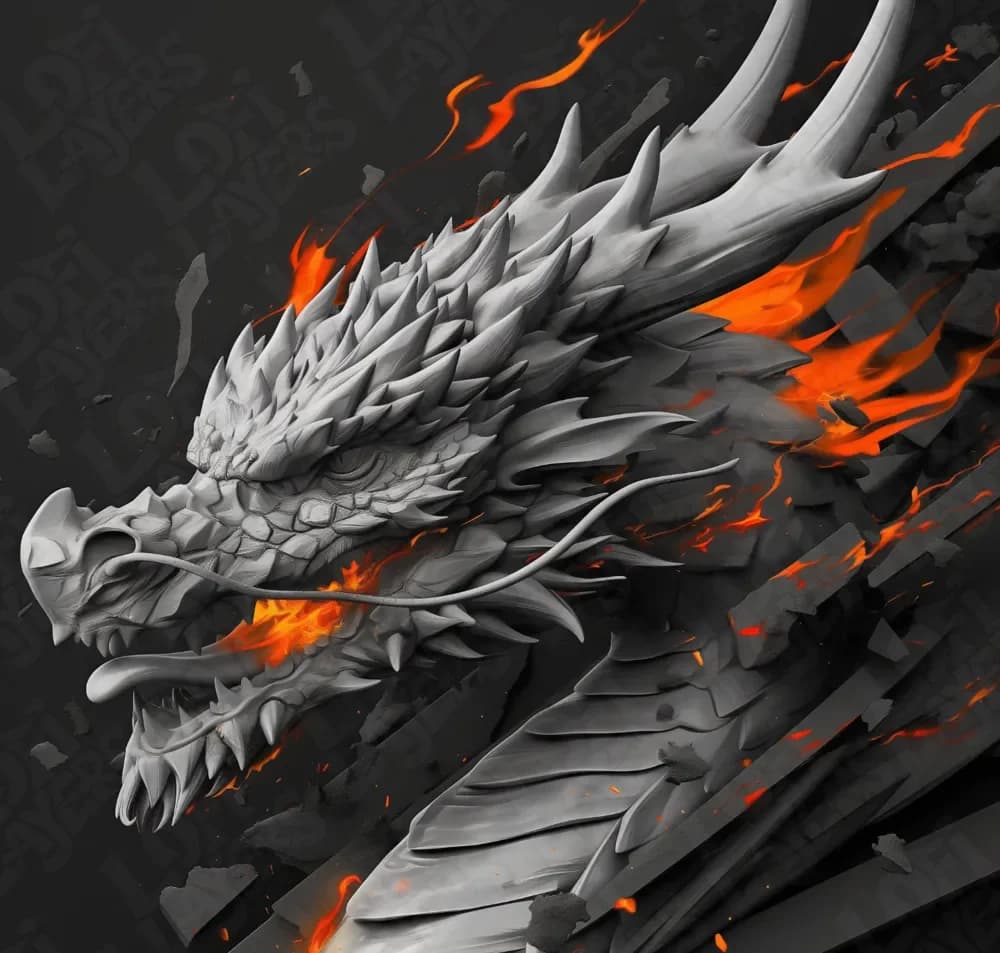 White Dragon Hueforge by LoFi Layers HueForge model: White Dragon Hueforge by LoFi Layers