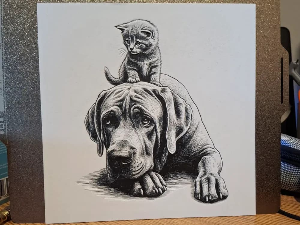 Cat and Dog - Hueforge by 3dGlow HueForge model: Cat and Dog - Hueforge by 3dGlow
