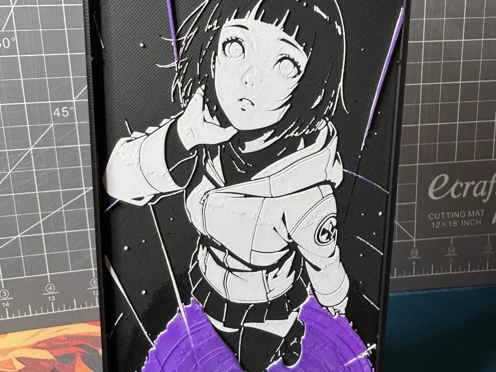 HueForge model: 4x8 Hueforge of Hinata from naruto by SBC Creations