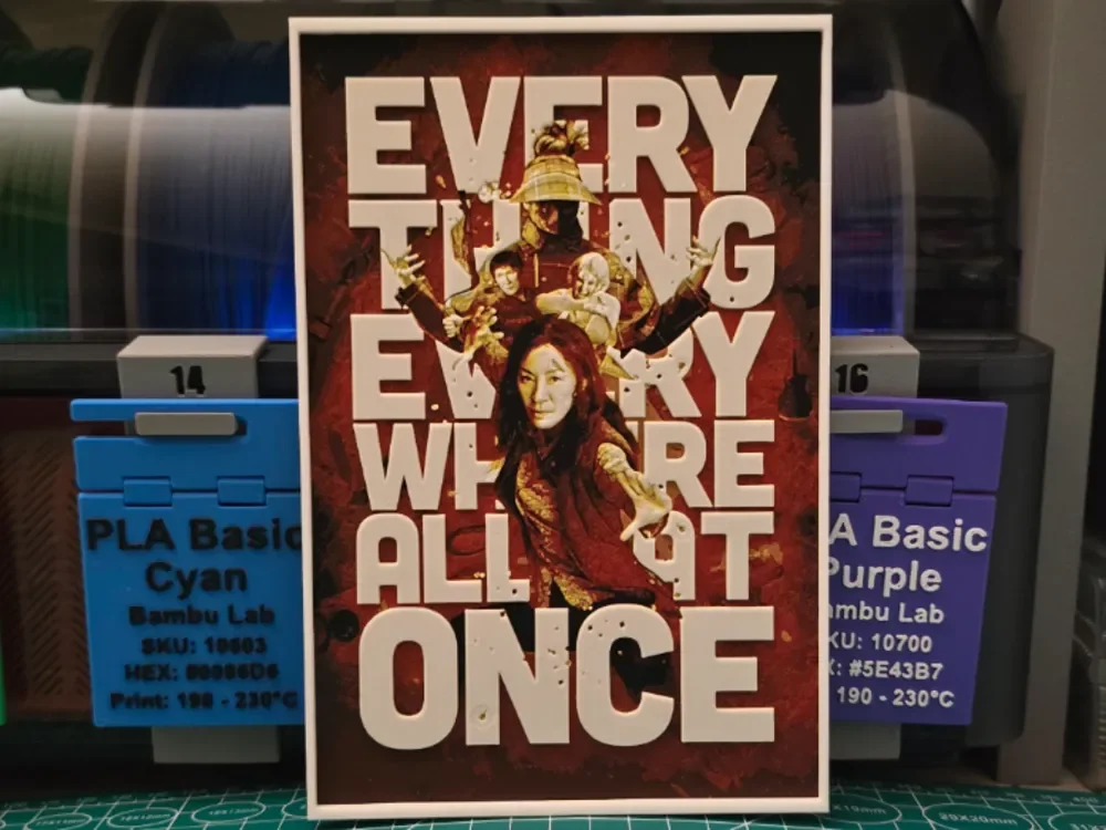 HueForge model: Everything Everywhere All at Once Movie Poster by Lumpy3D