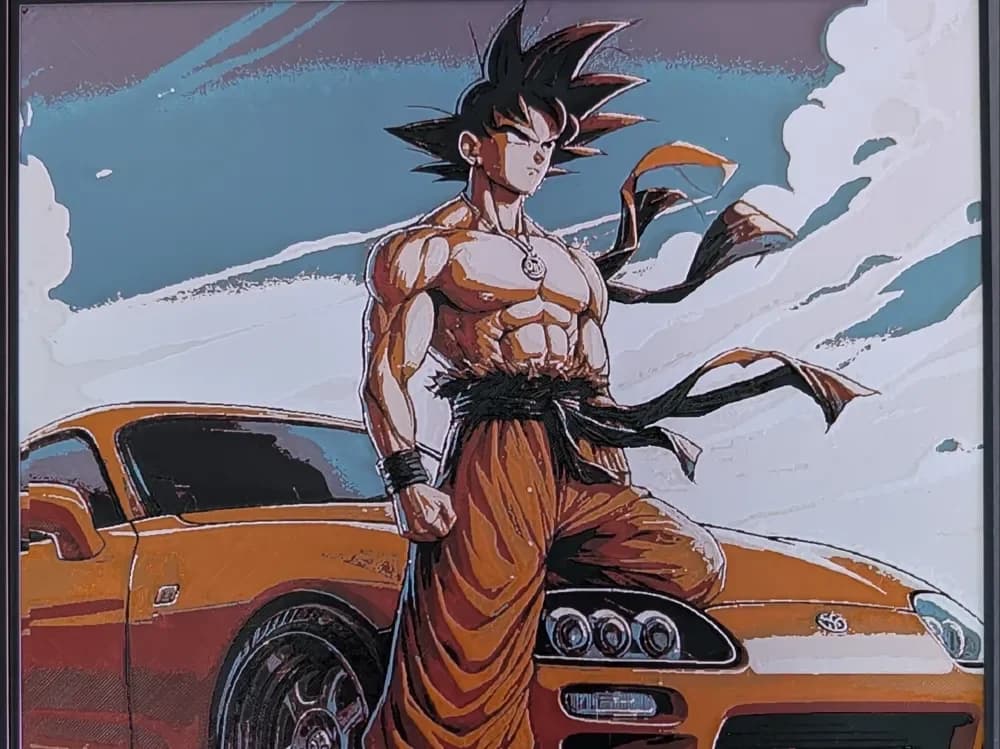 Toyota Supra & Goku hueforge by LuisArnauth HueForge model: Toyota Supra & Goku hueforge by LuisArnauth
