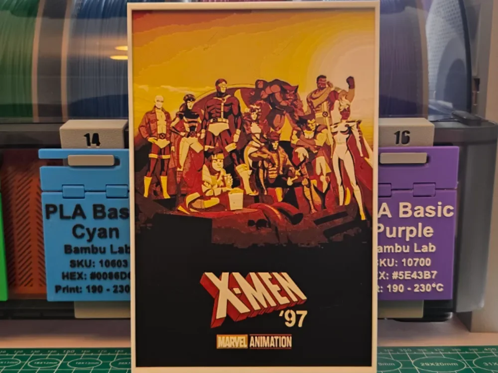 HueForge model: X-Men '97 Poster - Hueforge Art by Lumpy3D