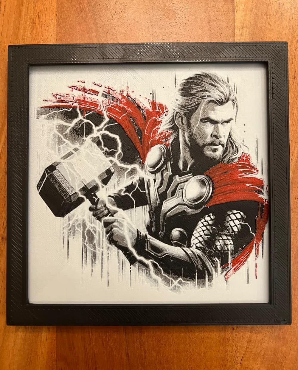 Thor with Red Cape by JustBe 3D Printing HueForge model: Thor with Red Cape by JustBe 3D Printing