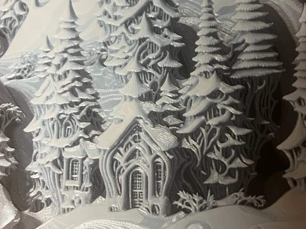 Christmas Winter Forest Fairy Castle by Leafy HueForge model: Christmas Winter Forest Fairy Castle by Leafy
