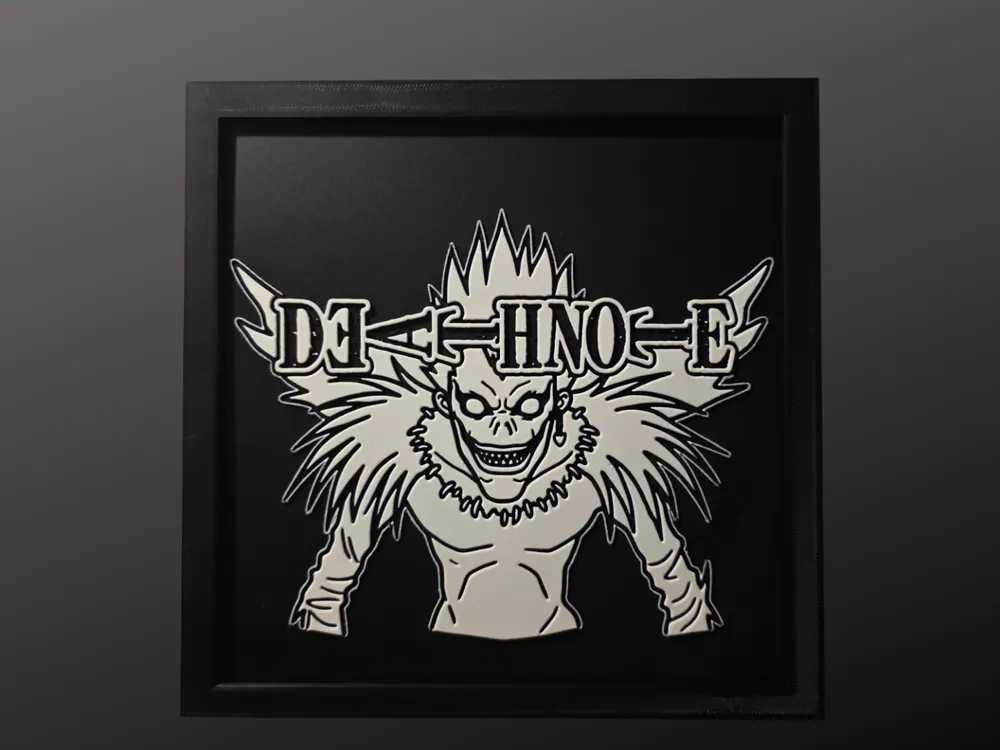 Ryuk - Deathnote Simple Black and White by Side Quest Hues HueForge model: Ryuk - Deathnote Simple Black and White by Side Quest Hues