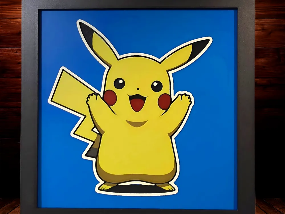 Pikachu - (My Sons First Hueforge) by Side Quest Hues HueForge model: Pikachu - (My Sons First Hueforge) by Side Quest Hues