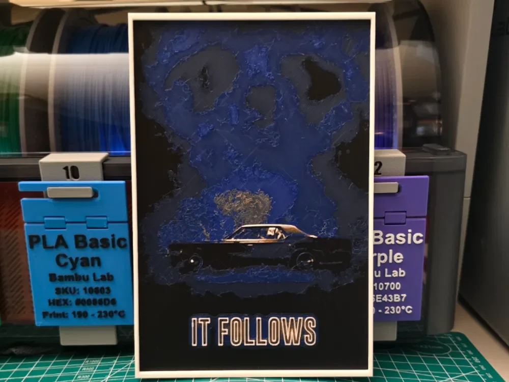 It Follows Movie Poster - Hueforge Art by Lumpy3D HueForge model: It Follows Movie Poster - Hueforge Art by Lumpy3D