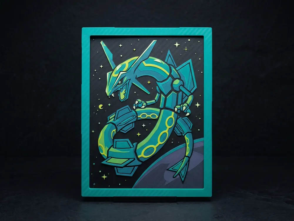 Space Rayquaza - Hueforge Wall Art by Led HueForge model: Space Rayquaza - Hueforge Wall Art by Led