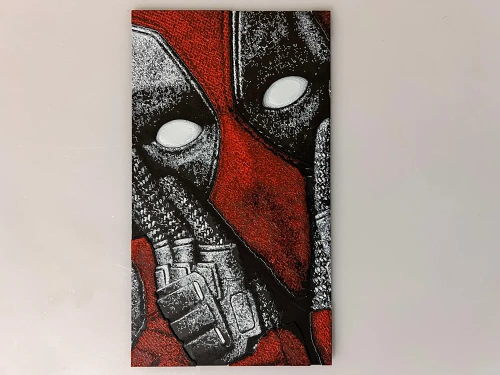 Deadpool Shocked Closeup by 3djd HueForge model: Deadpool Shocked Closeup by 3djd