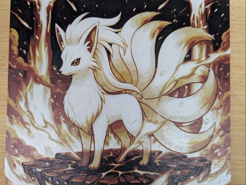 hueforge feunard v4 Ninetales by ZombiePaint3D HueForge model: hueforge feunard v4 Ninetales by ZombiePaint3D