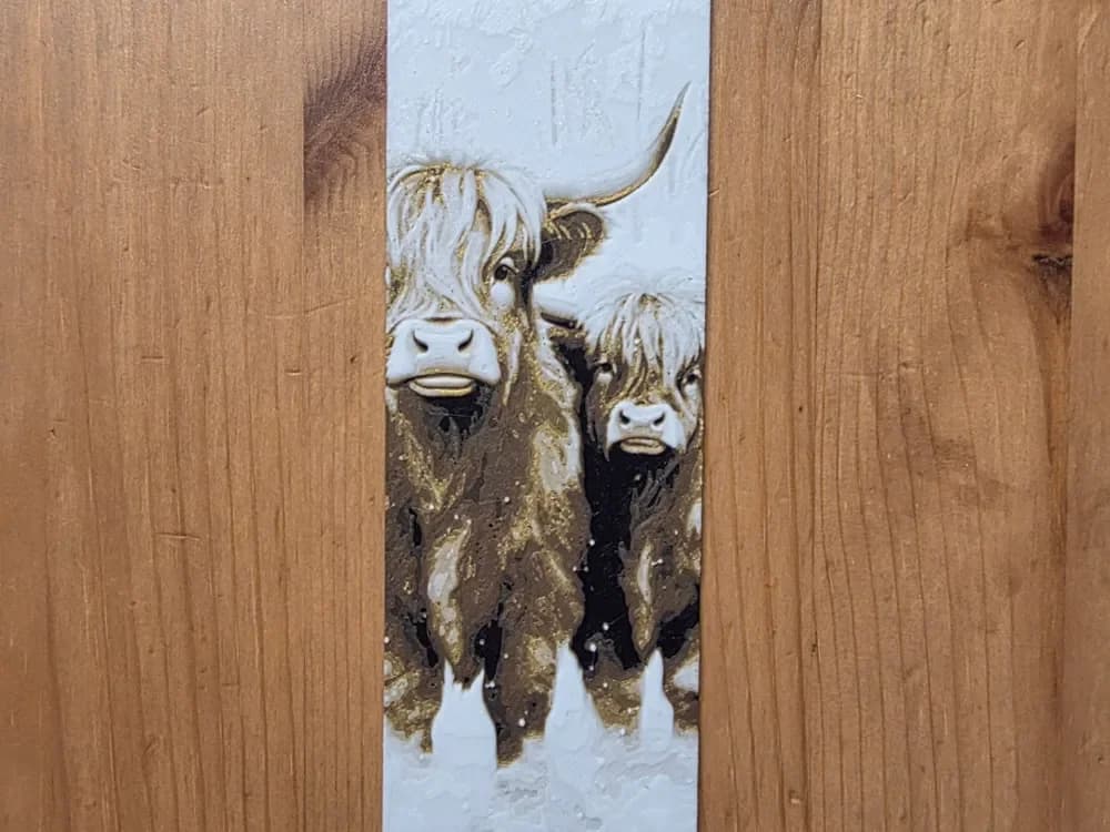 Highlands Cow Bookmark by Morganja HueForge model: Highlands Cow Bookmark by Morganja