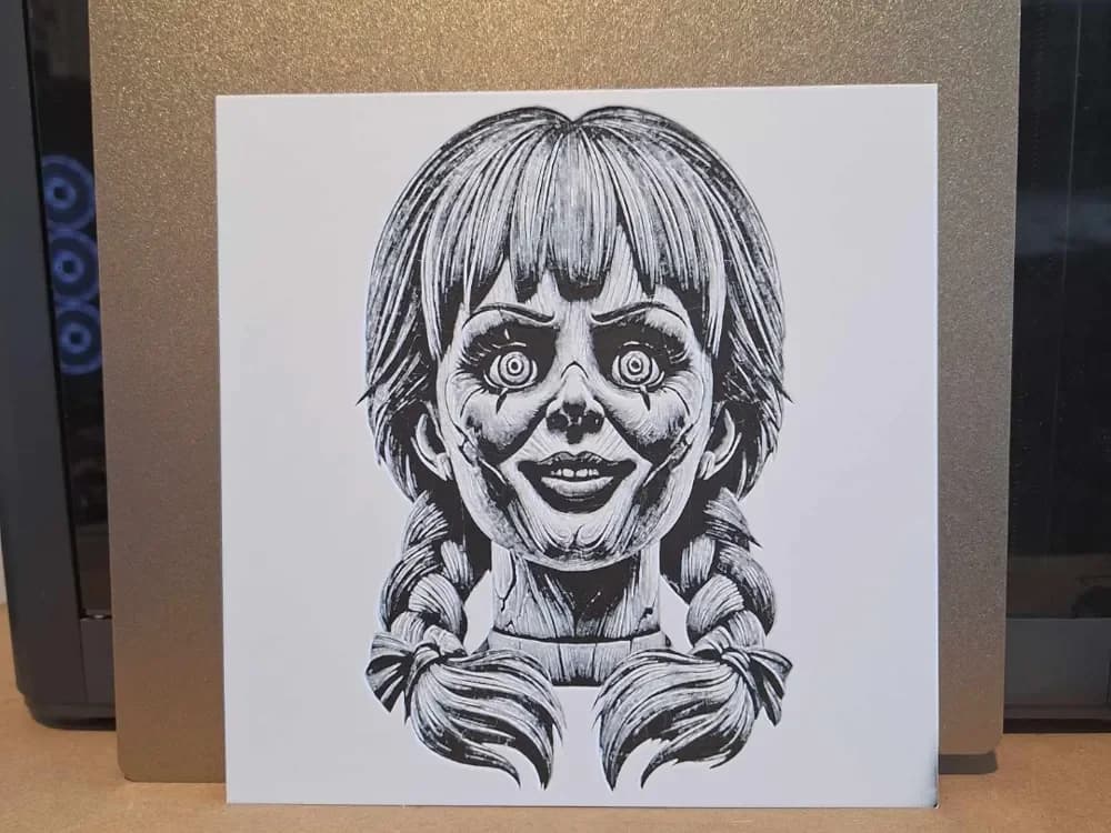 Annabelle - Hueforge - 2 colours by 3dGlow HueForge model: Annabelle - Hueforge - 2 colours by 3dGlow