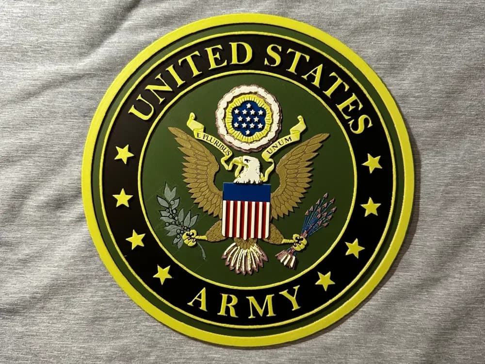 Round US Army Logo by Hey Ben HueForge model: Round US Army Logo by Hey Ben