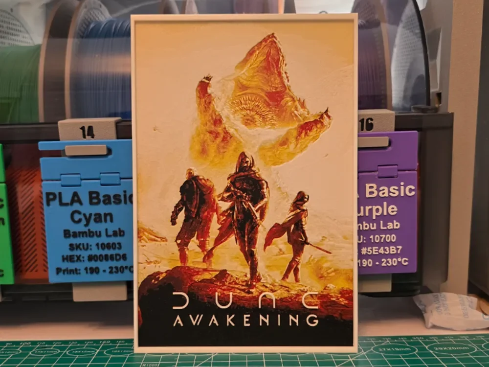 Dune: Awakening Game Poster - Hueforge Art by Lumpy3D HueForge model: Dune: Awakening Game Poster - Hueforge Art by Lumpy3D