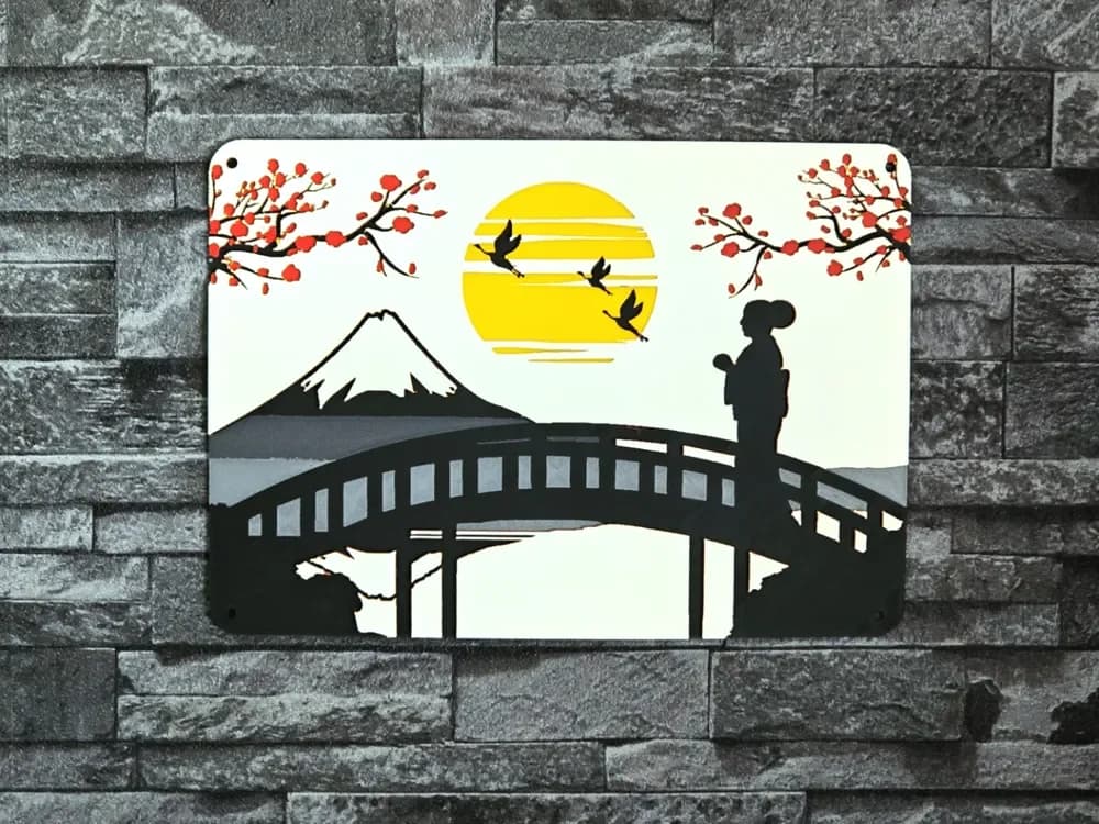 HueForge model: Hueforge Landscape Japan Woman Fuji Flower Red by StefBull85