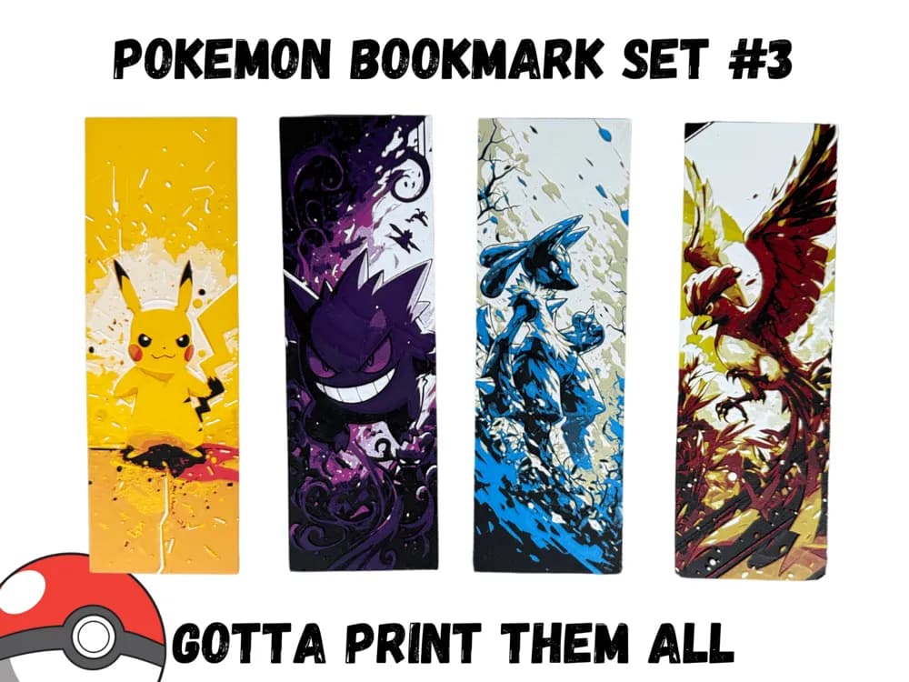 Pokemon Bookmark Collection #3 by Canadian Gamer HueForge model: Pokemon Bookmark Collection #3 by Canadian Gamer