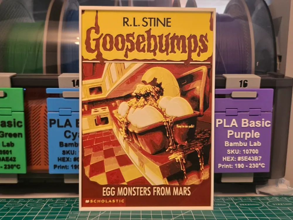 Goosebumps: Egg Monsters From Mars Book - Hueforge by Lumpy3D HueForge model: Goosebumps: Egg Monsters From Mars Book - Hueforge by Lumpy3D