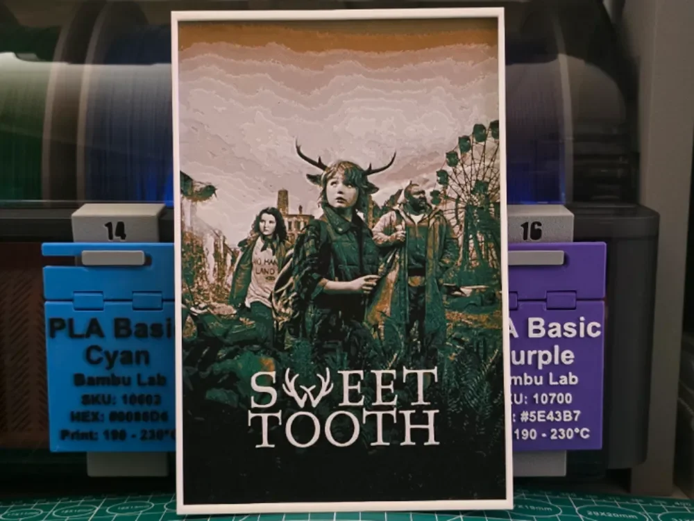 Sweet Tooth Poster - Hueforge Art by Lumpy3D HueForge model: Sweet Tooth Poster - Hueforge Art by Lumpy3D