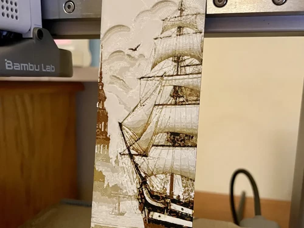 Ship Bookmark 3 by 3D_Forged HueForge model: Ship Bookmark 3 by 3D_Forged