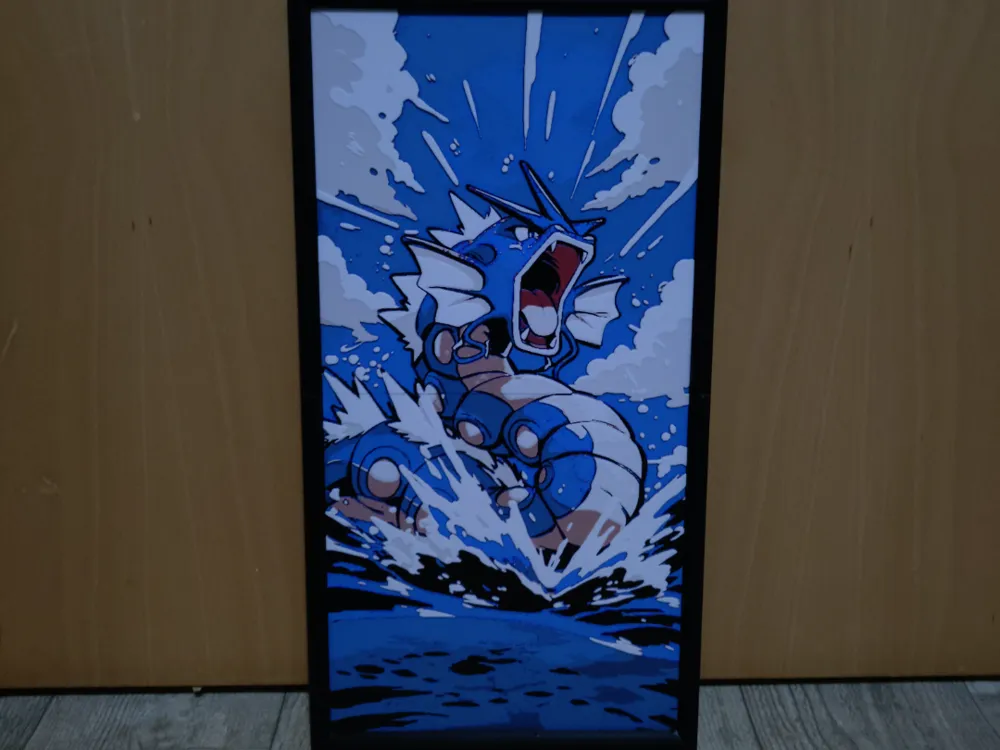 Pokemon Gyarados by Asgar3D HueForge model: Pokemon Gyarados by Asgar3D