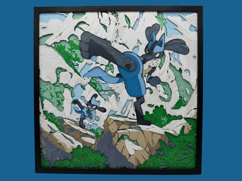 HueForge model: Lucario and Riolu by Canadian Gamer